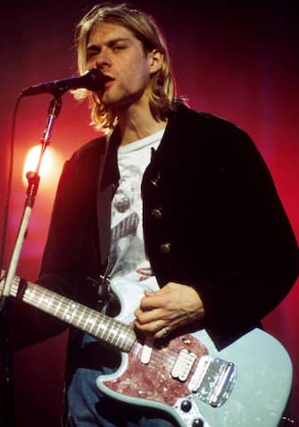(NO TABLOIDS)    Kurt Cobain of Nirvana during Nirvana in New York City, New York.  (Photo by Kevin Mazur/WireImage)