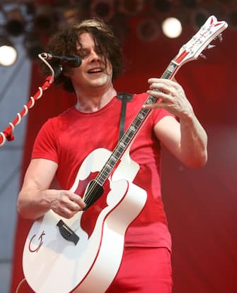 Jack White of The White Stripes during Bonnaroo 2007 - Day 3 - The White Stripes at Which stage in Manchester, Tennessee, United States. (Photo by Jason Merritt/FilmMagic for Superfly Presents)