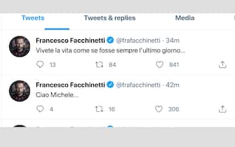 Due tweet di Francesco Facchinetti per Michele Merlo