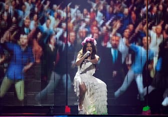 BAKU, AZERBAIJAN - MAY 26: Singer Gaitana of Ukraine performs during the grand final of the Eurovision Song Contest 2012 at Crystal Hall on May 27, 2012 in Baku, Azerbaijan.  (Photo by Pablo Blazquez Dominguez / Getty Images)