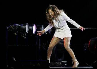 Uncasville, CT - OCTOBER 22: Jennifer Lopez performs onstage during a Special Concert at Mohegan Sun's 15th Anniversary Celebration on October 22, 2011 in Uncasville, Connecticut. (Photo by Marc Andrew Deley/FilmMagic)
