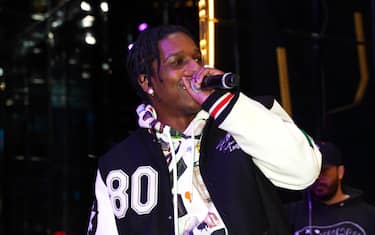 NEW YORK, NEW YORK - MARCH 28: A$AP Rocky performs onstage during the Bilt Rewards x Wells Fargo Launch Party at SUMMIT at One Vanderbilt on March 28, 2022 in New York City. (Photo by Sean Zanni/Patrick McMullan via Getty Images)