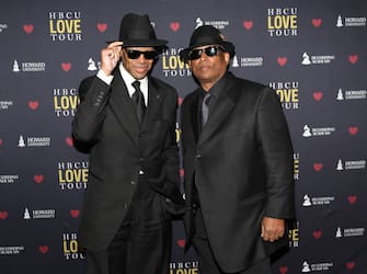 WASHINGTON, DC - APRIL 28: (LR) Jimmy Jam and Terry Lewis attend the HBCU Love Tour at Howard University on April 28, 2022 in Washington, DC.  (Photo by Brian Stukes / Getty Images for The Recording Academy)