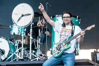 MILAN, ITALY - JUNE 15: Rivers Cuomo of Weezer performs at Ippodromo SNAI La Maura during the I-Days Festival on June 15, 2022 in Milan, Italy.  (Photo by Sergione Infuso / Corbis via Getty Images)