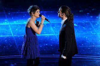 SAN REMO, ITALY - FEBRUARY 19:  Alessandra Amoroso and Valerio Scanu attends the 60th Sanremo Song Festival at the Ariston Theatre On February 19, 2010 in San Remo, Italy.  (Photo by Daniele Venturelli/Getty Images)