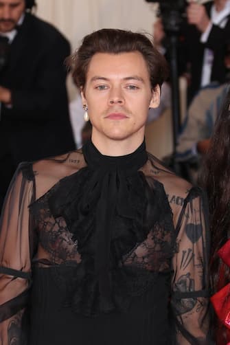 -New York, NY - 20190506-Camp: Notes on Fashion Costume Institute Gala -PICTURED: Harry Styles -PHOTO by: JOHN NACION / startraksphoto.com This is an editorial, rights-managed image.  Please contact Startraks Photo for licensing fee and rights information at sales@startraksphoto.com or call +1 212 414 9464 This image may not be published in any way that is, or might be deemed to be, defamatory, libelous, pornographic, or obscene .  Please consult our sales department for any clarification needed prior to publication and use.  Startraks Photo reserves the right to pursue unauthorized users of this material.  If you are in violation of our intellectual property rights or copyright you may be liable for damages, loss of income, any profits you derive from the unauthorized use of this material and, where appropriate, the cost of collection and / or any statutory damages awarded