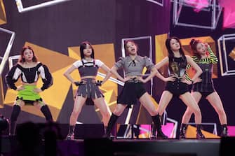 GOYANG, SOUTH KOREA - NOVEMBER 14: Girl group ITZY attends during 2021 World K-pop Concert at KINTEX 2 Exhibition Hall on November 14, 2021 in Goyang, South Korea. (Photo by Han Myung-Gu/Getty Images)