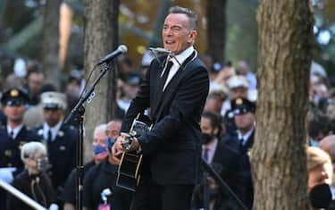 Bruce Springsteen sings at the commemoration ceremony for the 20th anniversary of the 9/11 attacks on September 11, 2021 in New York.