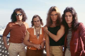 (MANDATORY CREDIT David Tan / Shinko Music / Getty Images) Van Halen band photo shoot by the pool, Hollywood, LA, CA, US, April 1979. (Photo by David Tan / Shinko Music / Getty Images)