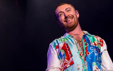S�O PAULO, SP - 05.04.2019: LOLLAPALOOZA BRASIL 2019 - Presentation of the British singer Sam Smith  on Apr. 5, 2019 , the first day of Lollapalooza Brasil 2019, held at Autodromo de Interlagos in S�o Paulo, SP. The singer was visibly happy and moved with the audience, who returned singing along and applauding the young artist. (Photo: Emerson Santos/Fotoarena/Sipa USA)