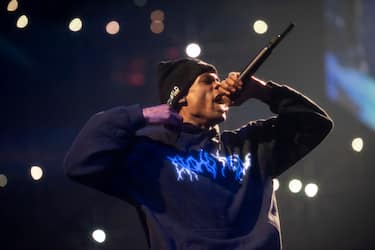 WASHINGTON, DC - NOVEMBER 29: Rapper Travis Scott performs his Astroworld - Wish You Were Here concert at the Capital One Arena in Washington, DC on November 20, 2018.  (Photo by Calla Kessler/The Washington Post via Getty Images)