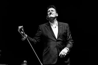 MILAN, ITALY - NOVEMBER 23: (EDITORS NOTE: Image has been converted to black and white.) Tony Hadley performs at Teatro Arcimboldi on November 23, 2022 in Milan, Italy.  (Photo by Roberto Fini/Getty Images)