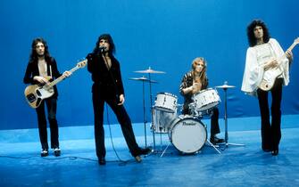 Brian May, Freddie Mercury, Roger Taylor and John Deacon from the band Queen in,Image: 564228583, License: Rights-managed, Restrictions: World Rights - Fee Payable Upon reproduction - For queries contact Photoshot sales@photoshot.com London +44 ( 0) 20 7421 6000 Los Angeles +1 310 822 0419 Berlin +49 (0) 30 76 212 251, Model Release: no, Credit line: Peter Mazel / Avalon
