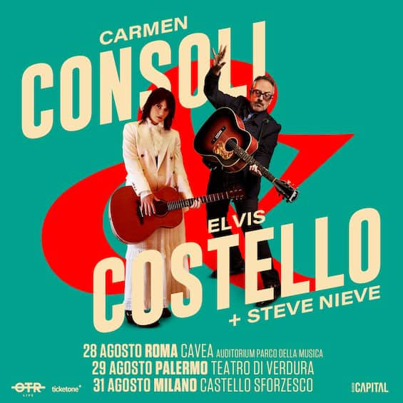 Carmen Consoli and Elvis Costello, the odd couple together for three concerts