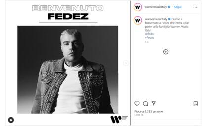 Fedez cambia etichetta discografica, passa da Sony a Warner Music