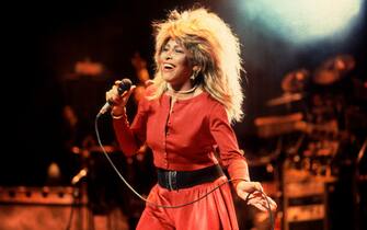 Tina Turner performs at the Poplar Creek Music Theater  on September 12,1987 in Hoffman Estates, Illinois  (Photo by Paul Natkin/Getty Images)

