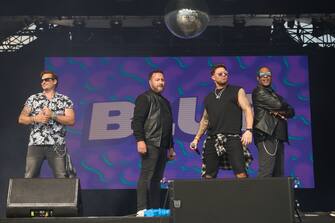 Blue are an English boy band consisting of members Antony Costa, Duncan James, Lee Ryan and Simon Webbe all performed at the Mighty Hoopler festival.



Pictured: (L to R) Lee,Anthony,Duncan,Simon

Ref: SPL5316222 030622 NON-EXCLUSIVE

Picture by: RUBYLDN.UK / SplashNews.com



Splash News and Pictures

USA: +1 310-525-5808
London: +44 (0)20 8126 1009
Berlin: +49 175 3764 166

photodesk@splashnews.com



World Rights,