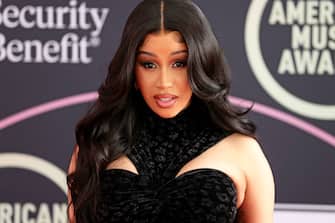 LOS ANGELES, CALIFORNIA - NOVEMBER 19: Host Cardi B attends the 2021 American Music Awards Red Carpet Roll-Out with Host Cardi B at LA LIVE on November 19, 2021 in Los Angeles, California.  (Photo by Rich Fury/Getty Images)
