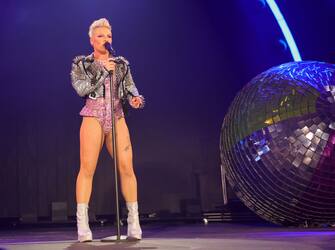 TORONTO, ONTARIO - JULY 24: P!NK performs onstage during her Summer Carnival 2023 tour at Rogers Center on July 24, 2023 in Toronto, Ontario.  (Photo by Kevin Mazur/Getty Images for Live Nation)