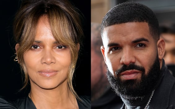 Halle Berry against Drake for a promotional photo of the single Slime ...