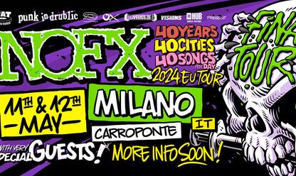 NOFX, il tour d’addio parte a maggio 2024 dal Carroponte di Milano