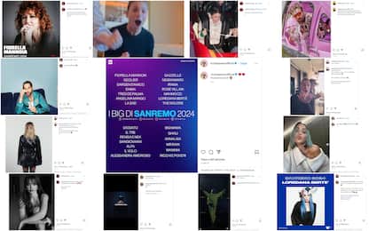 Sanremo 2024, le reazioni dei cantanti in gara sui social. FOTO