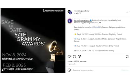 Grammy Awards 2025, le date delle nomination e della cerimonia