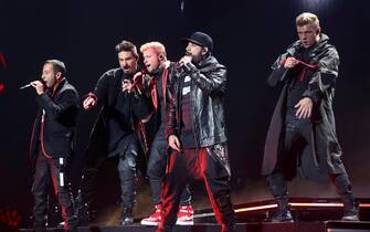 SPAIN MUSIC epa07568167 US band Backstreet Boys performs during a concert held at Palacio de los Deportes in Madrid, Spain, 13 May 2019. EPA/Kiko Huesca