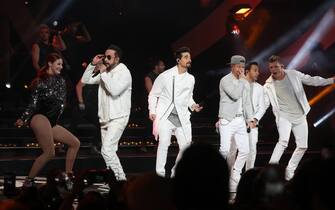 epa07405396 US band Backstreet Boys performs during the Vina del Mar International Song Festival, in Vina del Mar, Chile, 28 February 2019.  EPA/JOSE MIGUEL CAVIEDES