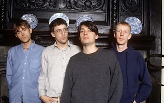 Blur - 1996, Blur - Damon Albarn, Graham Coxon, Alex James And Dave Rowntree (Photo by Brian Rasic/Getty Images)