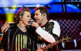 Roma - Duran Duran in concerto al Postepay Rock in Roma. Nella foto Simon Le Bon e John Taylor (Roma - 2016-06-07, Ernesto Notarantonio / IPA) p.s. la foto e' utilizzabile nel rispetto del contesto in cui e' stata scattata, e senza intento diffamatorio del decoro delle persone rappresentate