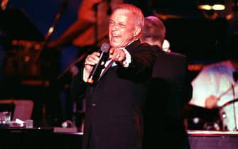 Atlanta - July 6: Frank Sinatra performs at Chastain Park Amphitheater in Atlanta, Georgia on July 6, 1991 (Photo By Rick Diamond/Getty Images)
