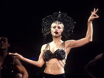 Madonna during Madonna - Girlie Show Tour at MSG - 1993 at Madison Square Show in New York City, New York, United States. (Photo by Ke.Mazur/WireImage)