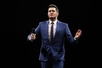 SYDNEY, AUSTRALIA - FEBRUARY 07: Michael Buble performs at Qudos Bank Arena on February 07, 2020 in Sydney, Australia. (Photo by Don Arnold/WireImage)