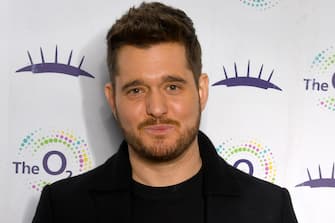LONDON, ENGLAND - DECEMBER 10: Michael Buble is presented with the 21 Club Award  at The O2 Arena on December 10, 2019 in London, England. The award celebrates celebrating his 21st sold-out show at the O2 Arena. (Photo by Dave J Hogan/Getty Images)