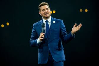 MILAN, ITALY - SEPTEMBER 23: Michael BublÃ© performs at Mediolanum Forum of Assago on September 23, 2019 in Milan, Italy. (Photo by Francesco Prandoni/Getty Images)