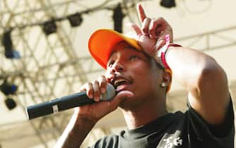 Pharrell Williams of N.E.R.D., aka The Neptunes, performs at the Central Park SummerStage in New York City.  5/22/02  Photo by Scott Gries/ImageDirect