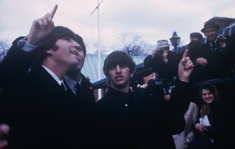 529360917 The Beatles in Central Park at the boat house; circa 1960; New York. (Photo by Art Zelin/Getty Images)