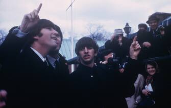 The Beatles in Central Park at the boat house; circa 1960; New York. (Photo by Art Zelin/Getty Images)