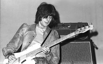 UNITED STATES - JANUARY 01:  Photo of Ron WOOD and JEFF BECK GROUP and Ronnie WOOD; Ron Wood performing live onstage with the Jeff Beck Group, playing bass at the Shrine Auditorium  (Photo by Robert Knight Archive/Redferns)