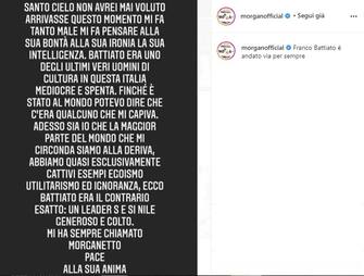 Morgan posta su Instagram un ricordo social per la morte di Franco Battiato 