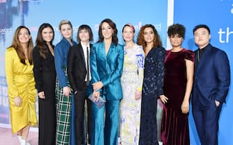 LOS ANGELES, CALIFORNIA - DECEMBER 02: (L-R) Stephanie Allynne, Arienne Mandi, Jacqueline Toboni, Katherine Moennig, Jennifer Beals, Leisha Hailey, Sepideh Moafi, Rosanny Zayas and Leo Sheng attend the premiere of Showtime's "The L Word: Generation Q"  at Regal LA Live on December 02, 2019 in Los Angeles, California. (Photo by Amy Sussman/Getty Images)