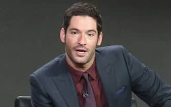 PASADENA, CA - JANUARY 15:  Actor Tom Ellis speak onstage during the "Lucifer" panel discussion at the FOX portion of the 2015 Winter TCA Tour at the Langham Huntington Hotel on January 15, 2016 in Pasadena, California  (Photo by Frederick M. Brown/Getty Images)