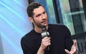 682351228 NEW YORK, NY - MAY 12: Actor Tom Ellis visits Build Series to discuss his role in the television show "Lucifer" at Build Studio on May 12, 2017 in New York City. (Photo by Gary Gershoff/WireImage)