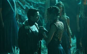 Lin-Manuel Miranda as Lee Scoresby and Ruta Gedmintas as Serafina Pekkala