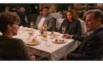 (L-R): Hunter Doohan as Adam Desiato, Isiah Whitlock Jr as Charlie Figaro, Carmen Ejogo as Lee Delamere and Bryan Cranston as Michael Desiato in YOUR HONOR, "Part Eight". Photo Credit: Skip Bolen/SHOWTIME. 