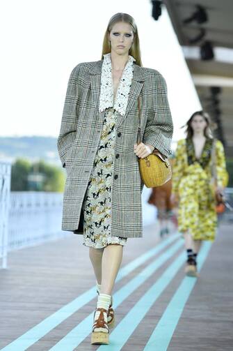 PARIS, FRANCE - JUNE 29: model walks during the runway miu miu club show at Hippodrome d'Auteuil on June 29, 2019 in Paris, France. (Photo by Pascal Le Segretain/Getty Images)