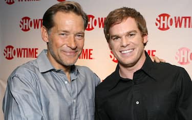 James Remar and Michael C. Hall during The Premiere of Showtime's Drama Series "Dexter" at Director's Guild of America in Hollywood, California, United States. (Photo by E. Charbonneau/WireImage for Showtime Networks)