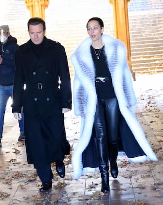 NEW YORK, NY - NOVEMBER 02: Ewan McGregor and Rebecca Dayan are seen filming 'Simply Halston' on November 02, 2020 in New York City.  (Photo by Jose Perez/Bauer-Griffin/GC Images)