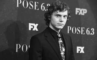 NEW YORK, NY - MAY 17:  (Editors Note: Image has been converted to black and white) Evan Peters attends the New York premiere of FX series 'Pose' at Hammerstein Ballroom on May 17, 2018 in New York City.  (Photo by Daniel Zuchnik/WireImage)